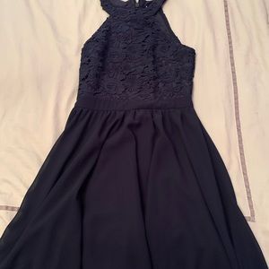 lulus halter top dress navy size s